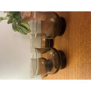 Set of 4 Vintage Dominion Glass Smoke Tumblers Canada Mid Century 8cm high